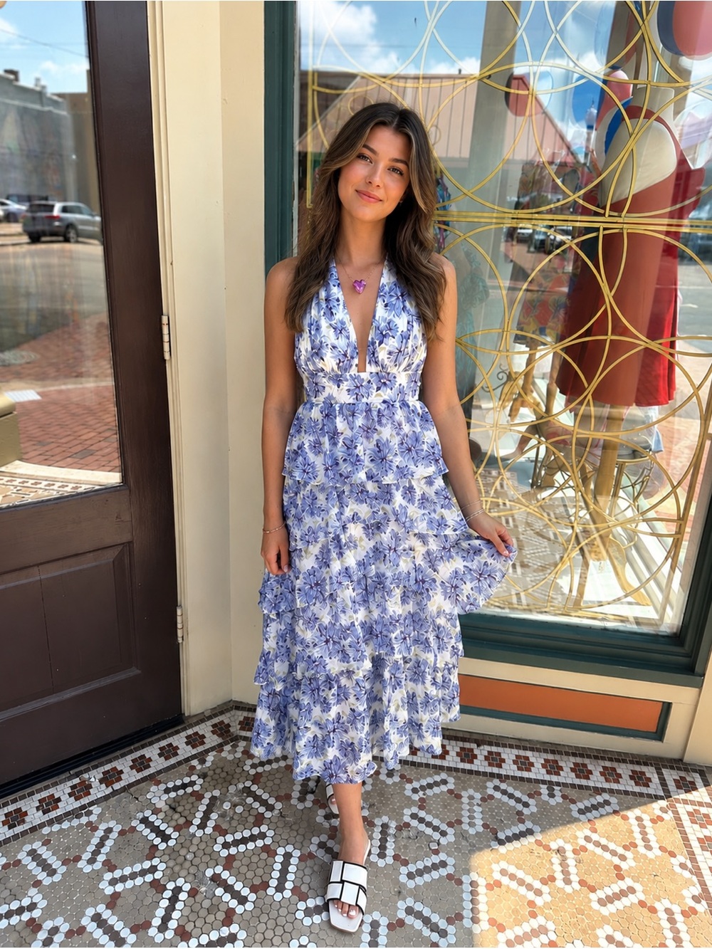 En Saison Odessa sleeveless tiered midi dress - Picture 9 of 16